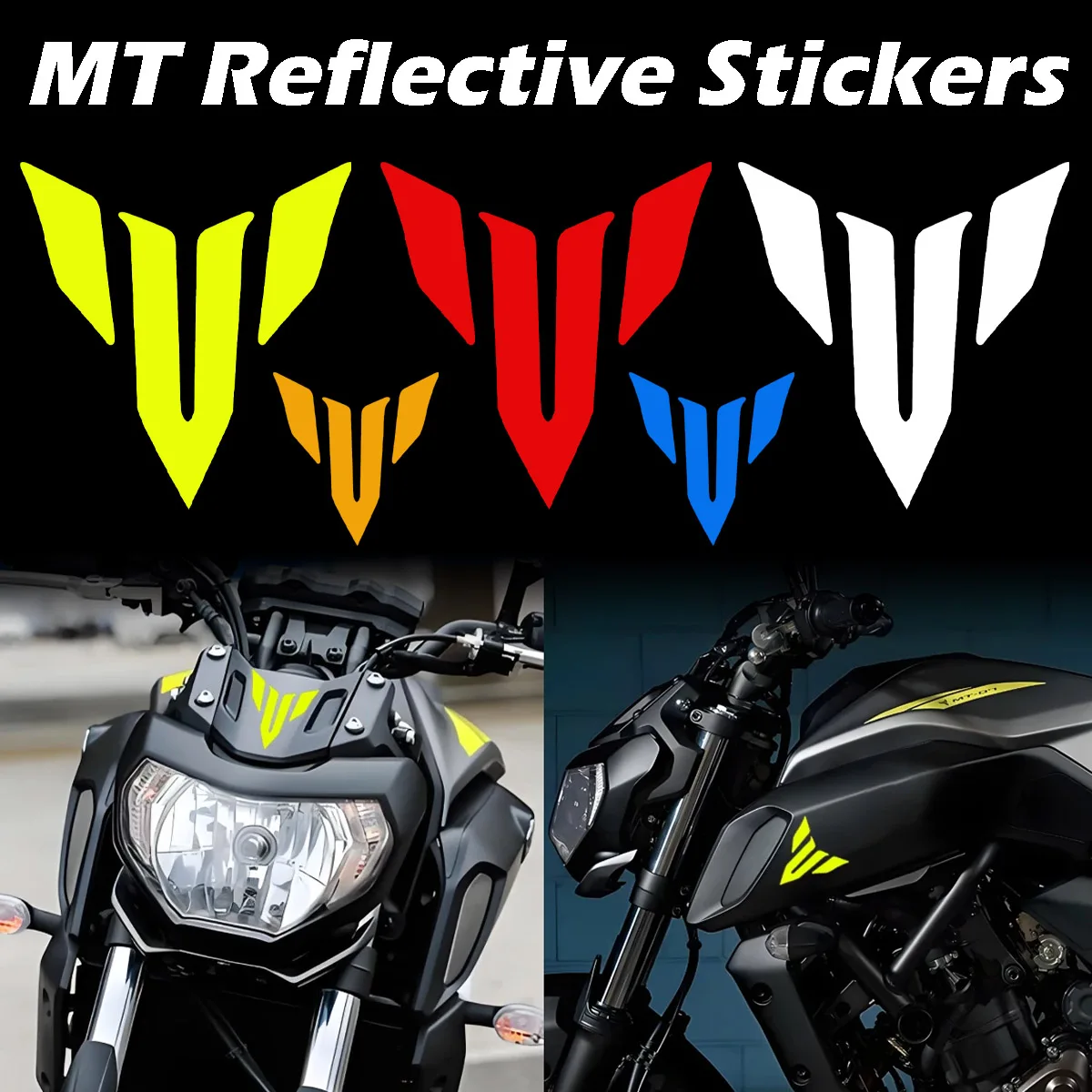 Image of Für MT07 MT03 MT15 MT25 MT125 MT09 MT10 SP Reflektierende Motorrad-Aufkleber Moto Karosserie Kraftstofftank Helm Vinyl-Aufkleber Zubehör