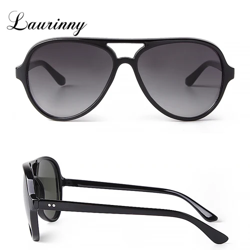 Imagen 2 del producto Gafas de sol de piloto de gran tamaño, lentes marrones degradadas, diseño de marca, Vintage, Carey, aviación, hombre, UV