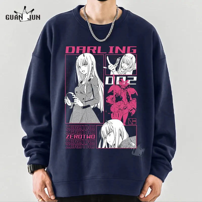 Anime Darling In The Franxx Zero Two Sweatshirts Manga Hoodie Japanese Streetwear Women Men Spring and Autumn Hoodies Pullovers