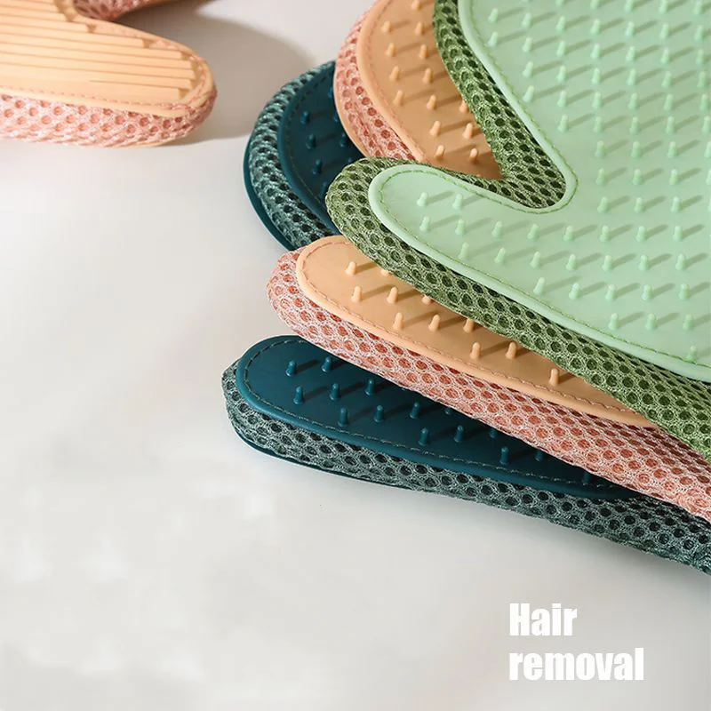 ถุงมือกรูมมิ่งสัตว์เลี้ยง แปรงทําความสะอาดแมวและสุนัข ทําความสะอาดขนสุนัข กําจัดขนแมว และอุปกรณ์เสริมความงาม ของใช้สัตว์เลี้ยง