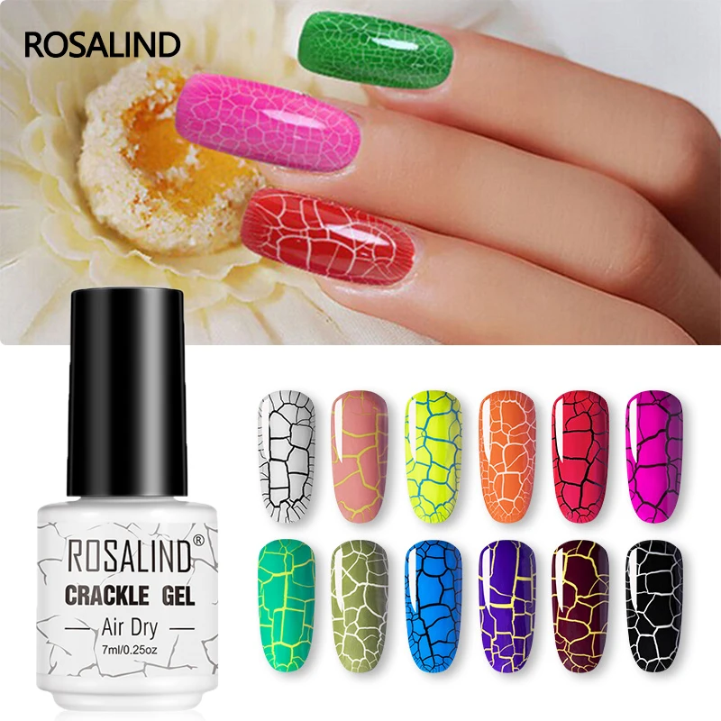 ROSALIND Mini Gel Polish Cracking Nail Lacquer Base For Gel Varnish UV Gel Quick Drying Manicure Nail Art Crackle Nail Polish