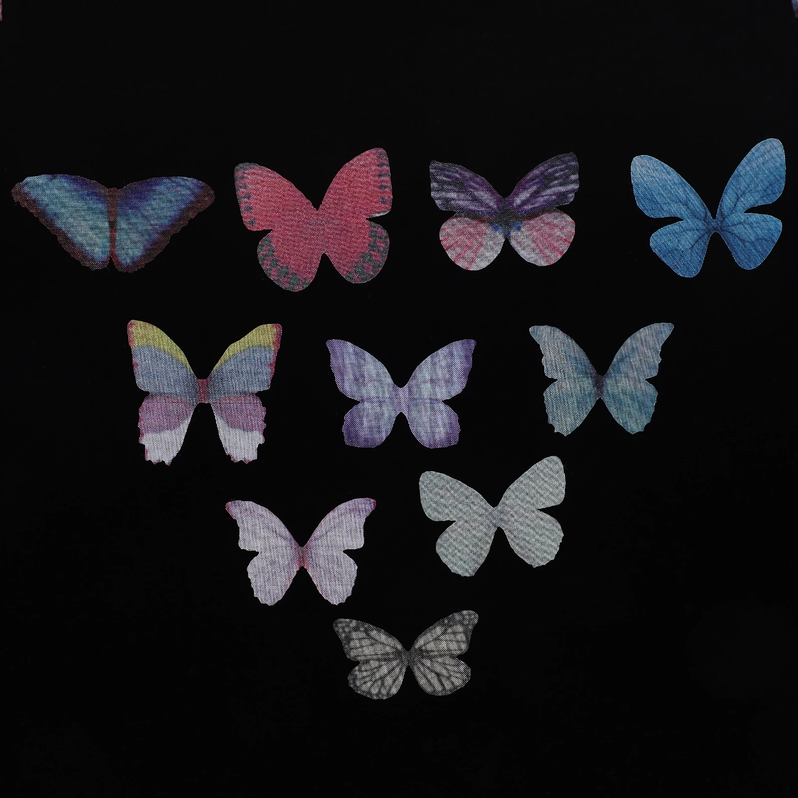 

20 pcs Fabric Butterflies Hair Accessories for DIY Earings Material Clothes Decor Soft Gauze Stereo Cutting Colorful Life