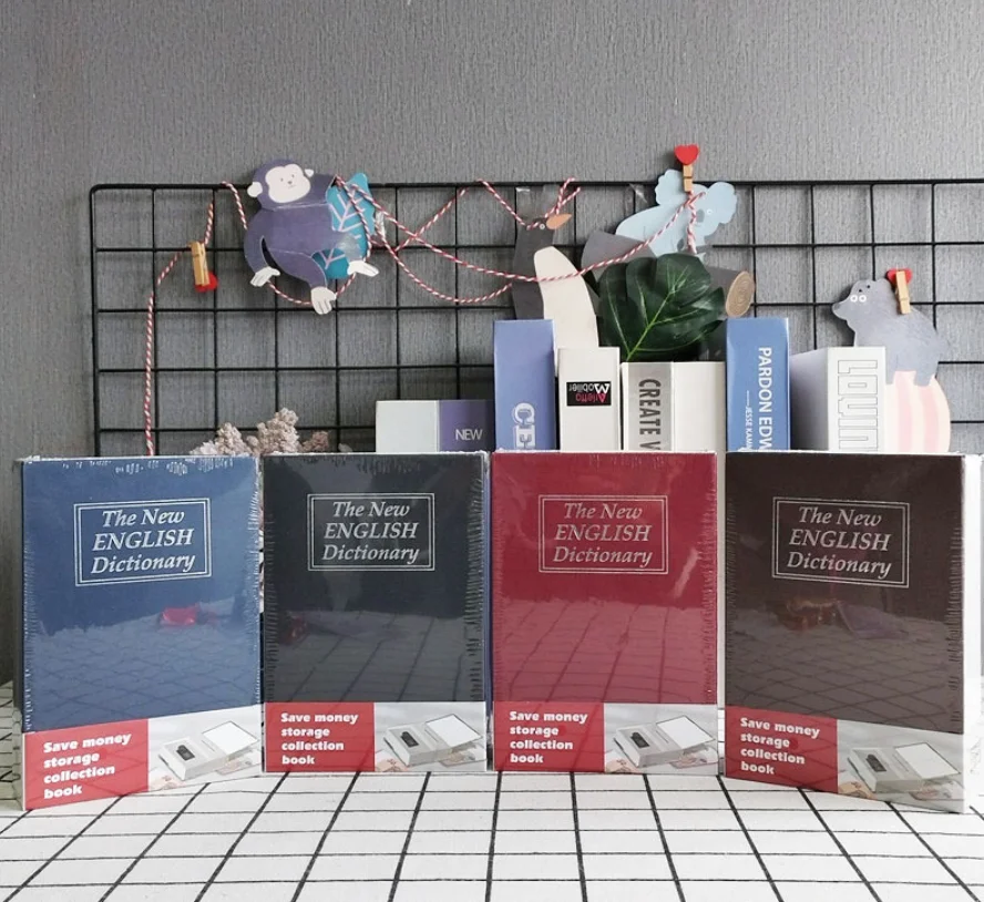 الإبداعية قاموس آمن صغير البلاستيك كلمة المرور تخزين كتاب تمويه آمن سر مخفي كلمة المرور صندوق الأمان صندوق التوفير هدية