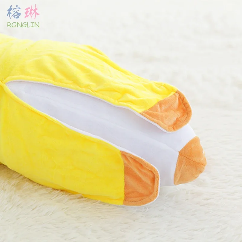 Travesseiro de pelúcia de banana amarela, 50 ~ 120cm, meio descascado, almofada de frutas macias, suporte para pernas, reforço de dormir, presente de pelúcia