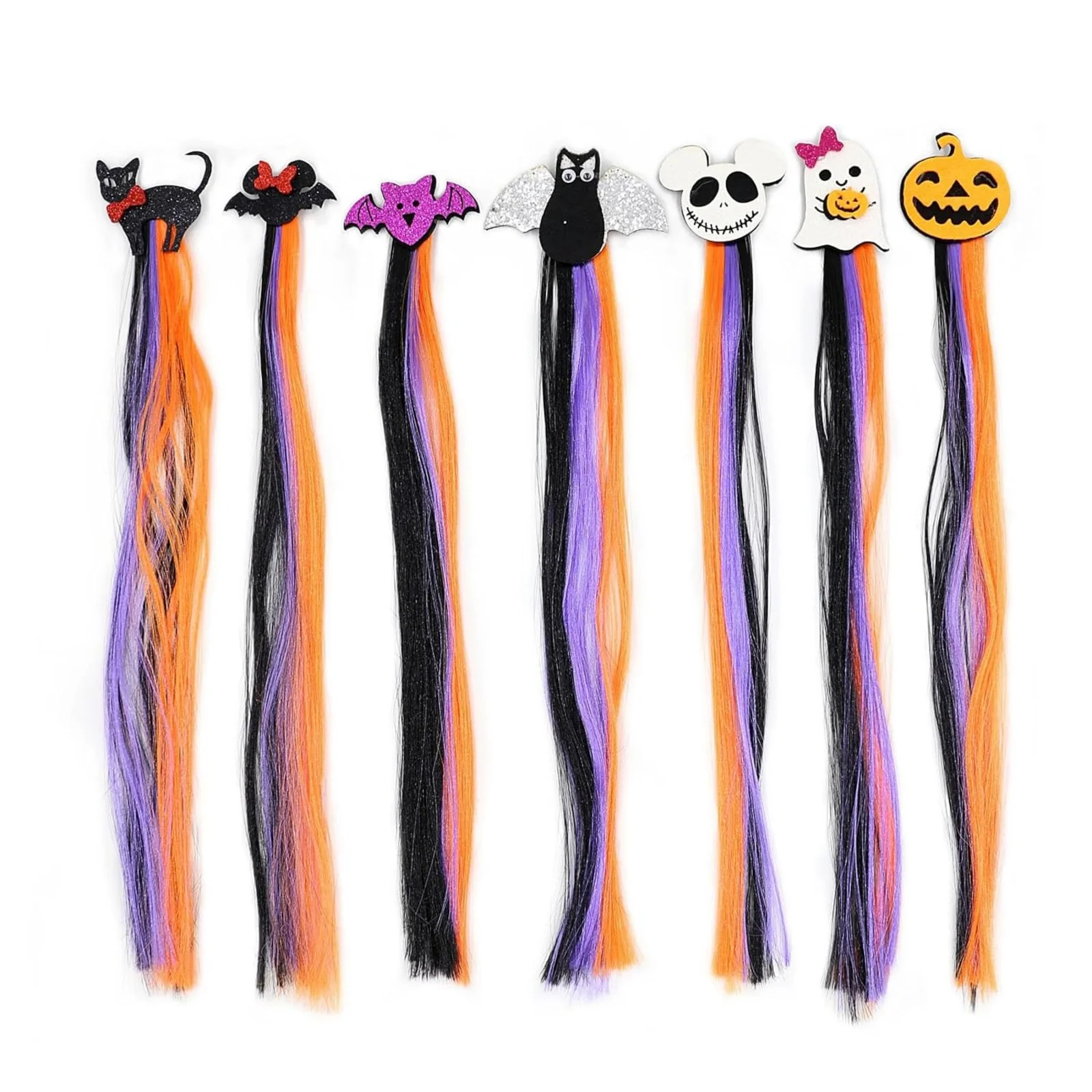 

Заколки для волос на Хэллоуин, красочные наращивание волос с мультяшной тыквой, призраком, летучей мыши и кошки, сувениры для вечеринки на Хэллоуин, косплей