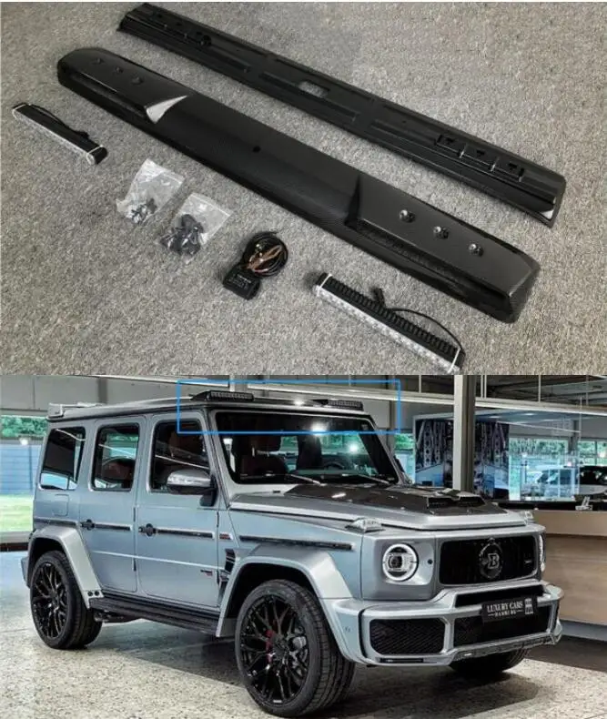 

For Mercedes-Benz W463 W464 G-Class G500 G63 AMG 2008-2018 2019-2023 Real Dry Carbon Fiber / PP Front Roof Wing Lip Spoiler