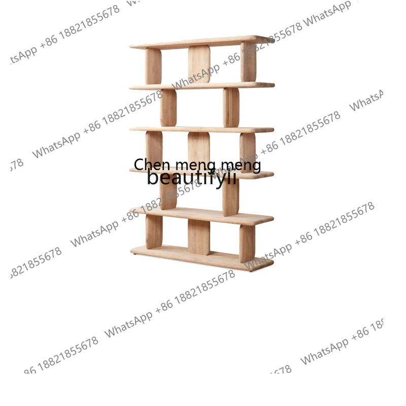 

X Bookshelf Solid Wood Oak Shelf Bookcase American Style Silent Wind Floor-to-Wall Floor Storage Lattice Frame furniture