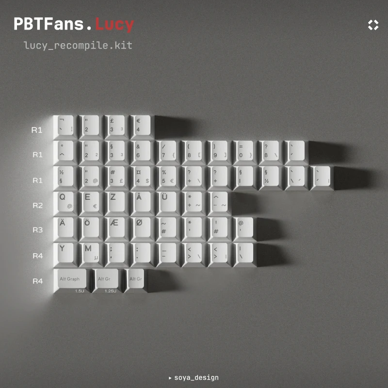 Pbtfans-ルーシーテーマキーキャップ、カスタムシンプルキーボード