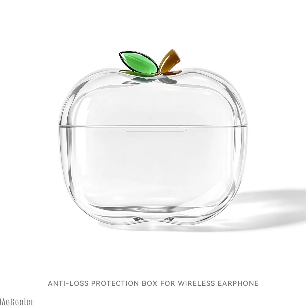 Nueva Funda Transparente para Auriculares con Forma de Manzana, TPU Dorado, Plateado, Rojo, Verde para Airpods Pro 1/2/3 4
