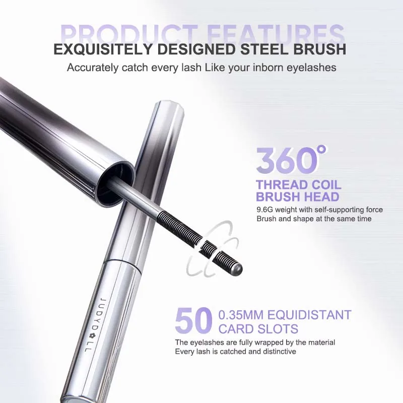 Judydoll 3D Curling Wimperijzer Mascara, Zwart en Bruin, Curling & Verlenging, Langdurige Formule, Waterdicht, Veegvast