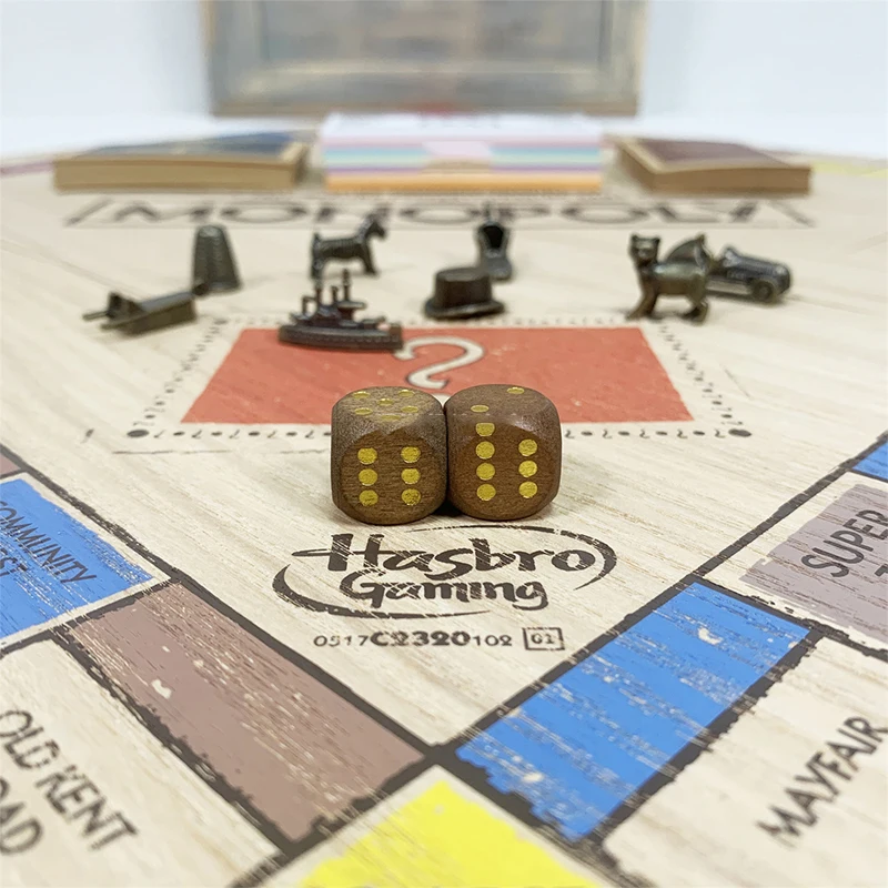 Hasbro Real Estate Tycoon Monopoly Rustic Series Monopoly Wooden Box Retro Collection Edition Board Game - Image 6
