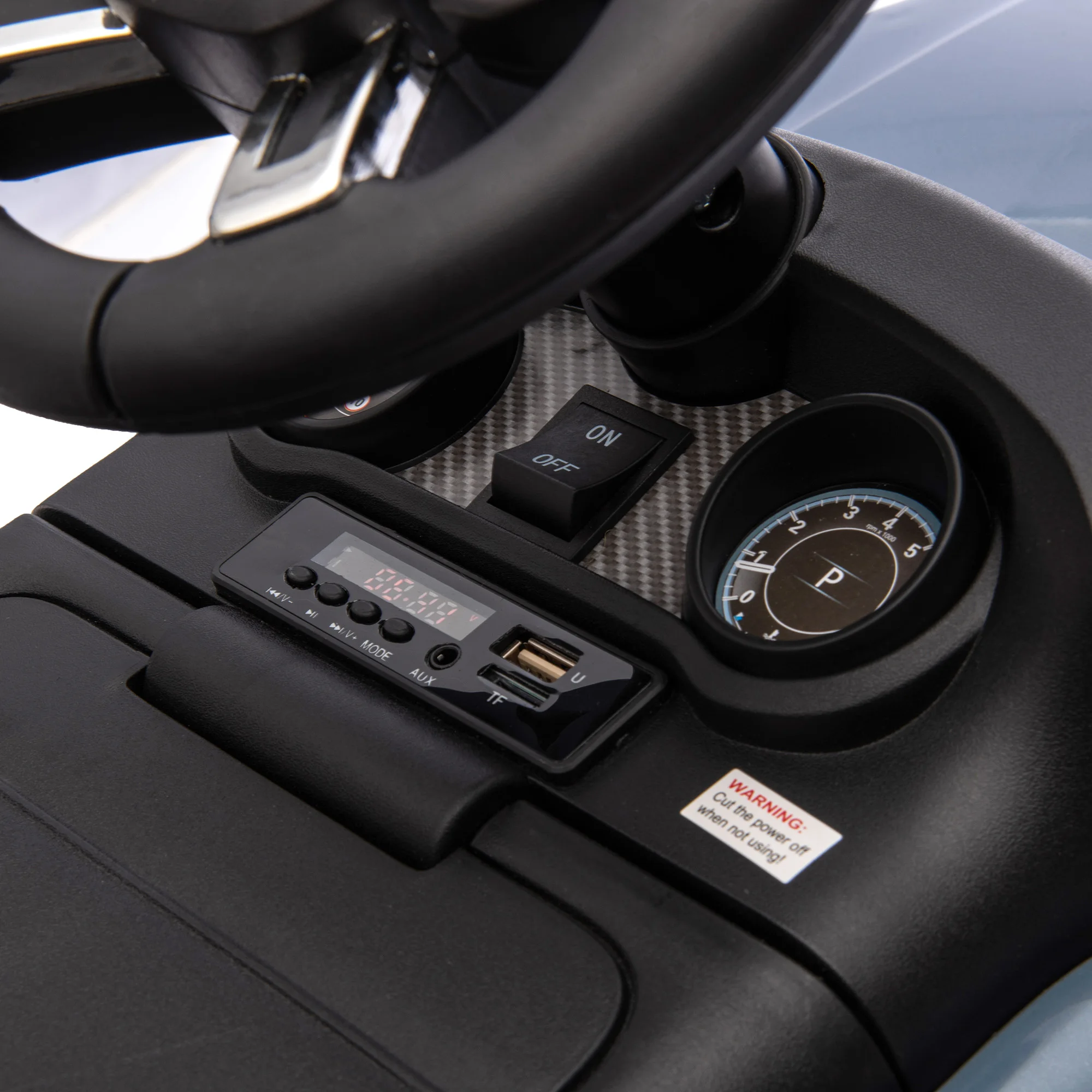 قابا 2 في 1 لاند روفر مرخص ركوب 6 فولت على السيارة، سيارة منزلقة، أزرق فاتح