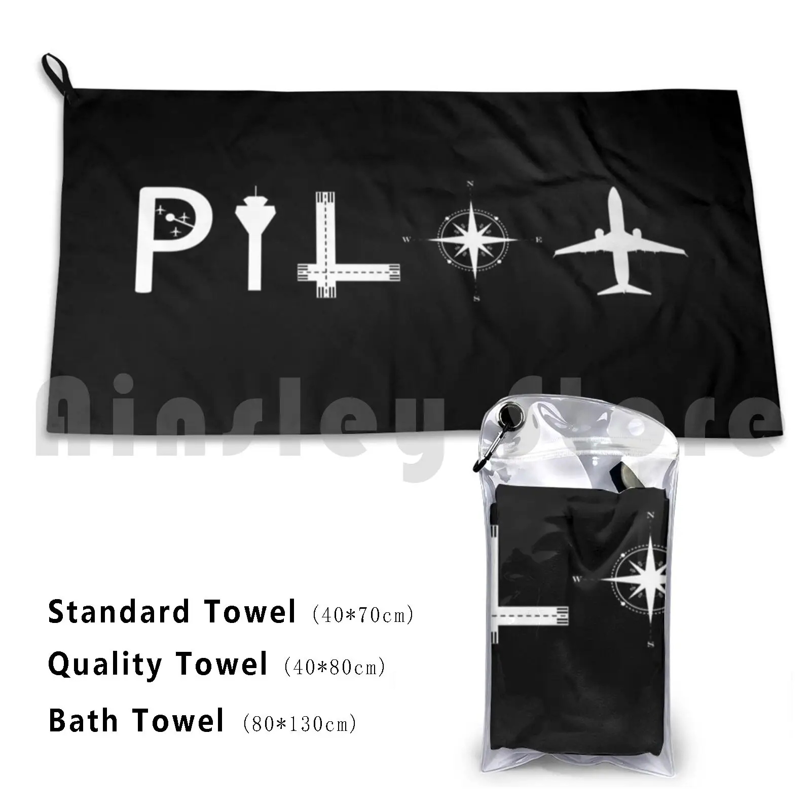 Pilot Co-Pilot Captain Shirt Gift Mens Kids Custom Towel Bath Towel Pilot Pilots Co Pilot Flight Captain