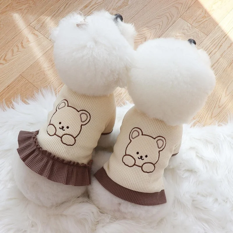 

Pet Clothes Girl Dog Clothes Dog Dress Dog Clothes Spring and Summer Korean Version Embroidery Fashion