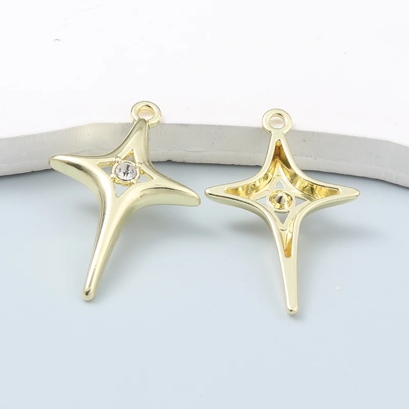 10pcs  Fashion Star Enamel Charms Gold Color Universe Beautiful Pendants For Making DIY Jewelry Handmade Findings Necklace