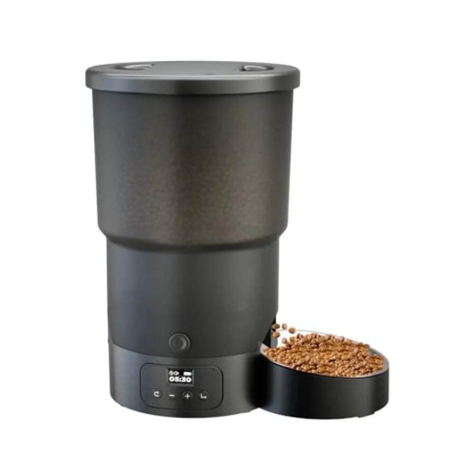 

Автоматическая кормушка для кошек на 5 л/20 порций, программируемая, на 1-6 приемов пищи, с миской из нержавеющей стали, простая настройка, двойное питание