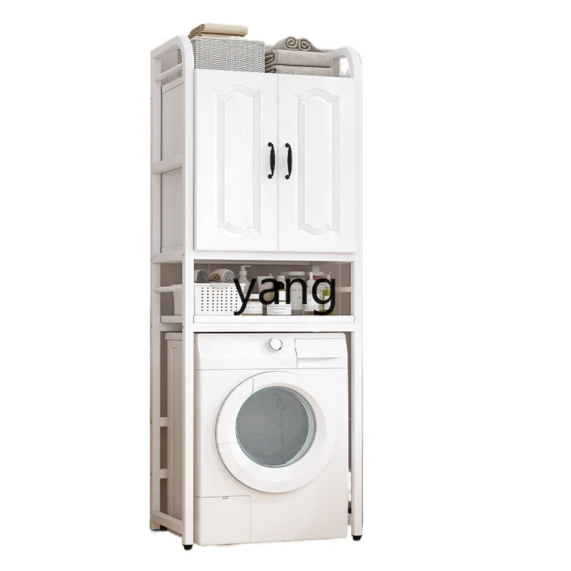 

ltt Washing Machine Storage Toilet Solid Wood Roller Floor Toilet Top Storage Rack