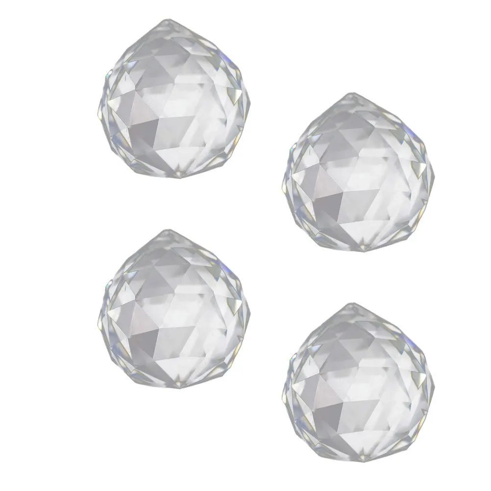 

4 pcs Crystal Pendant 30Mm Hanging Ornament For Window Door Wall Decor Portable Home Wedding Party Costume Curtain Bead Strand