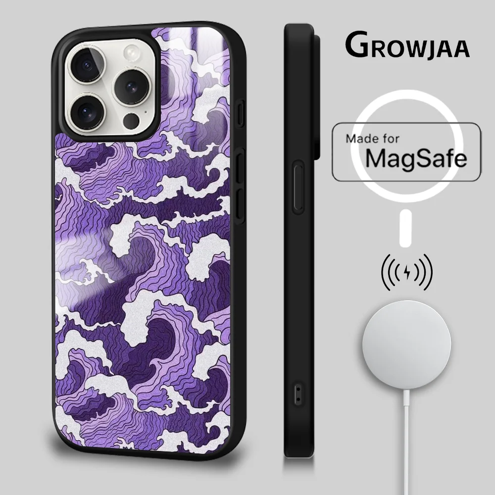 

Purple Aesthetic Phone Case For iPhone 16 15 14 13 12 11 Pro Max Plus Mini Magsafe Mirror Wireless Magnetic Cover