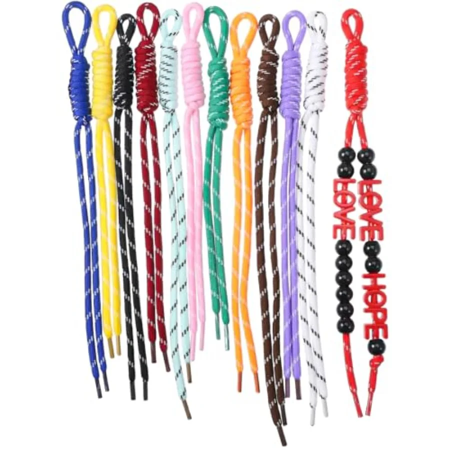 

12Pcs Paracord Keychain Paracord Charm Bag Keychain Accessories Colorful Braided Charms Rope Bag Charms for Handbag Accessories