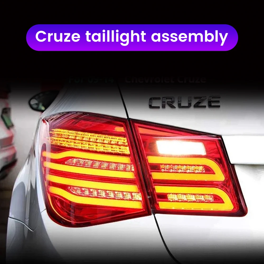 

Pair Of Car Tail Light Assembly For Chevrolet Cruze 2009-2014 LED DRL Brake Light Flowing Water Flicker Tail Lamps Taillights
