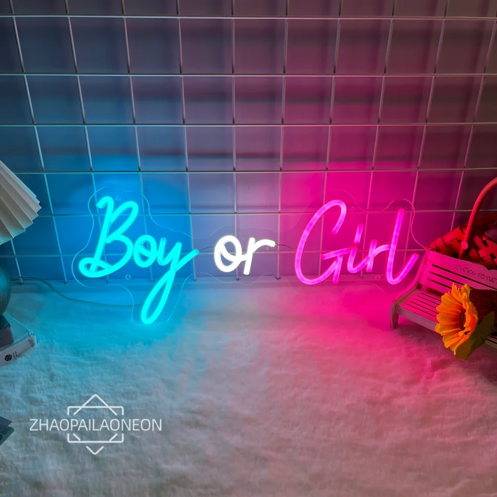 صبي أو فتاة النيون مصباح ليد الجنس تكشف العناصر USB Led الجنس تكشف ديكور غرفة نوم المنزل غرفة الحفلات ديكور وحدة إضاءة LED جداريّة النيون #3