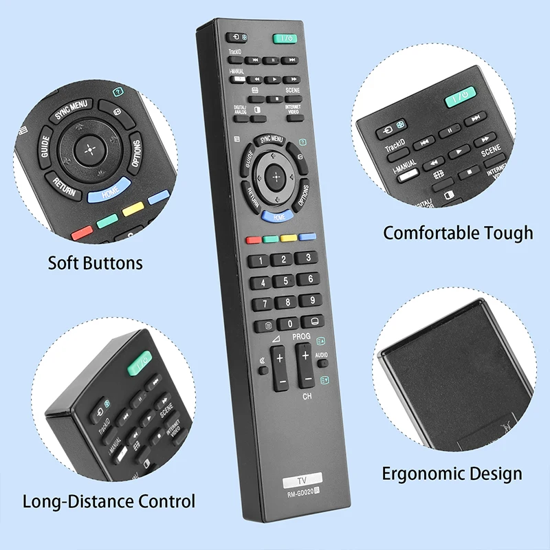 RM-GD020 Remote Control For Sony TV KDL-22CX520 KDL-32CX520 KDL-32CX523 KDL-40CX520 KDL-40CX523 KDL-46CX520 KDL-46CX523 - Image 2