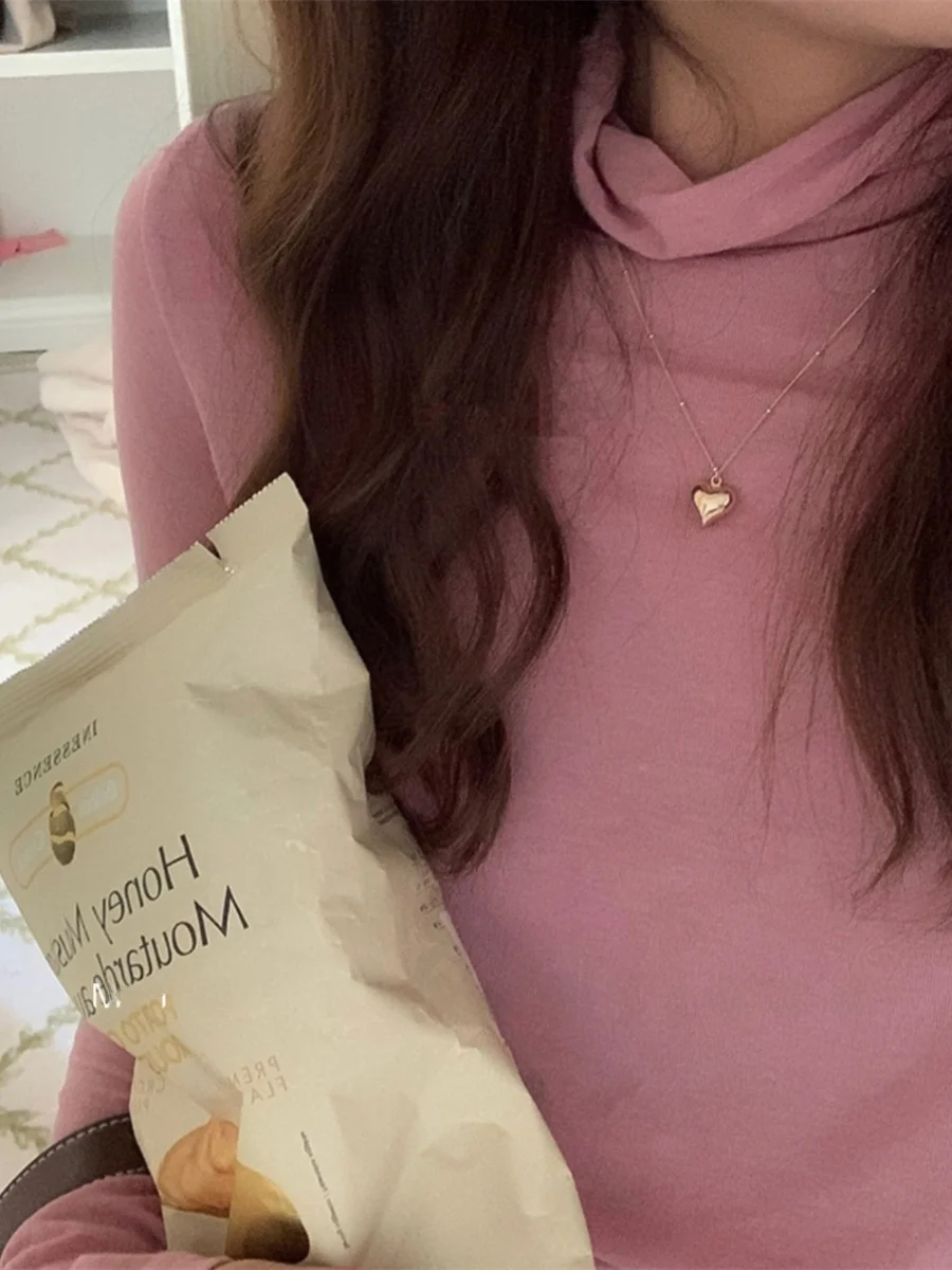 القطن الخالص ذاتية التدفئة اللون المنسوجة قاعدة irt عالية Ne Ice Cr اللون تي شيرت محبوك طويل Sve جولة Ne سترة