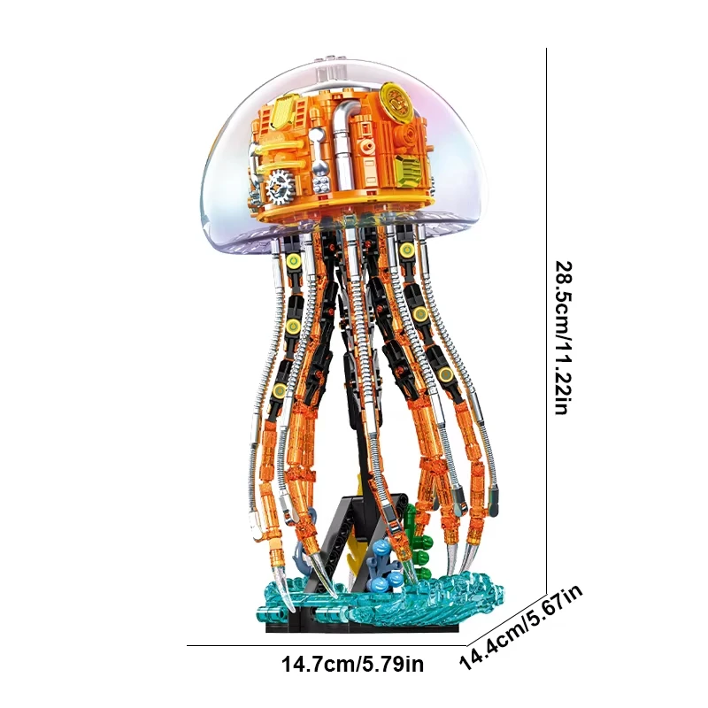 

Механические светящиеся строительные блоки в виде медузы, игрушки-головоломки «сделай сам», сборка с подвижными шарнирами для мальчиков и девочек, рождественские подарки