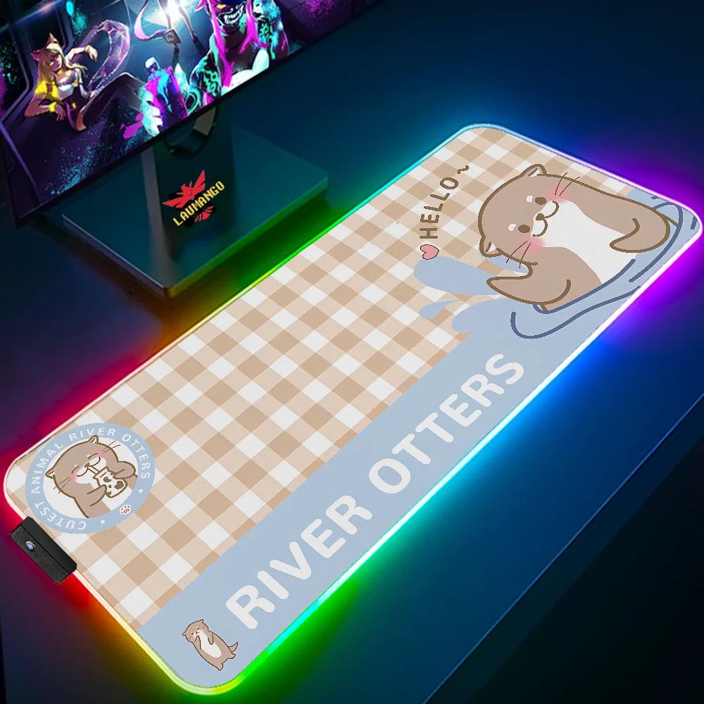 Otter Gaming Mouse Pad 900x400 Computer Mat Desk Accessories Office Desktops Pc Gamer Mousepad Mats Keyboard Extended Xxl Setup