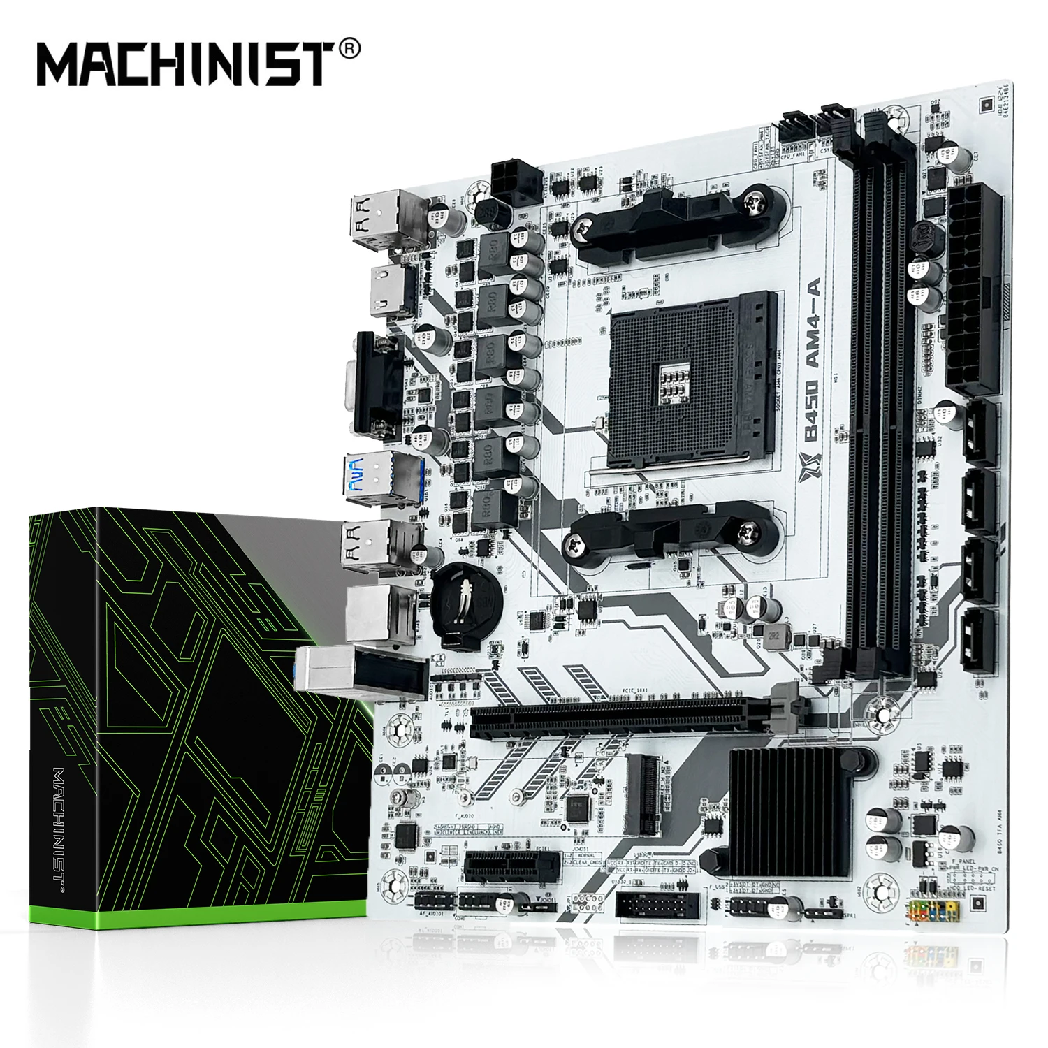 MACHINIST-Carte mère B450, processeur AMD, canal touristique, mémoire DDR4, carte mère AM4, M.2 NVcloser, prend en charge Ryzen 5500, 5600, 5600G CPU