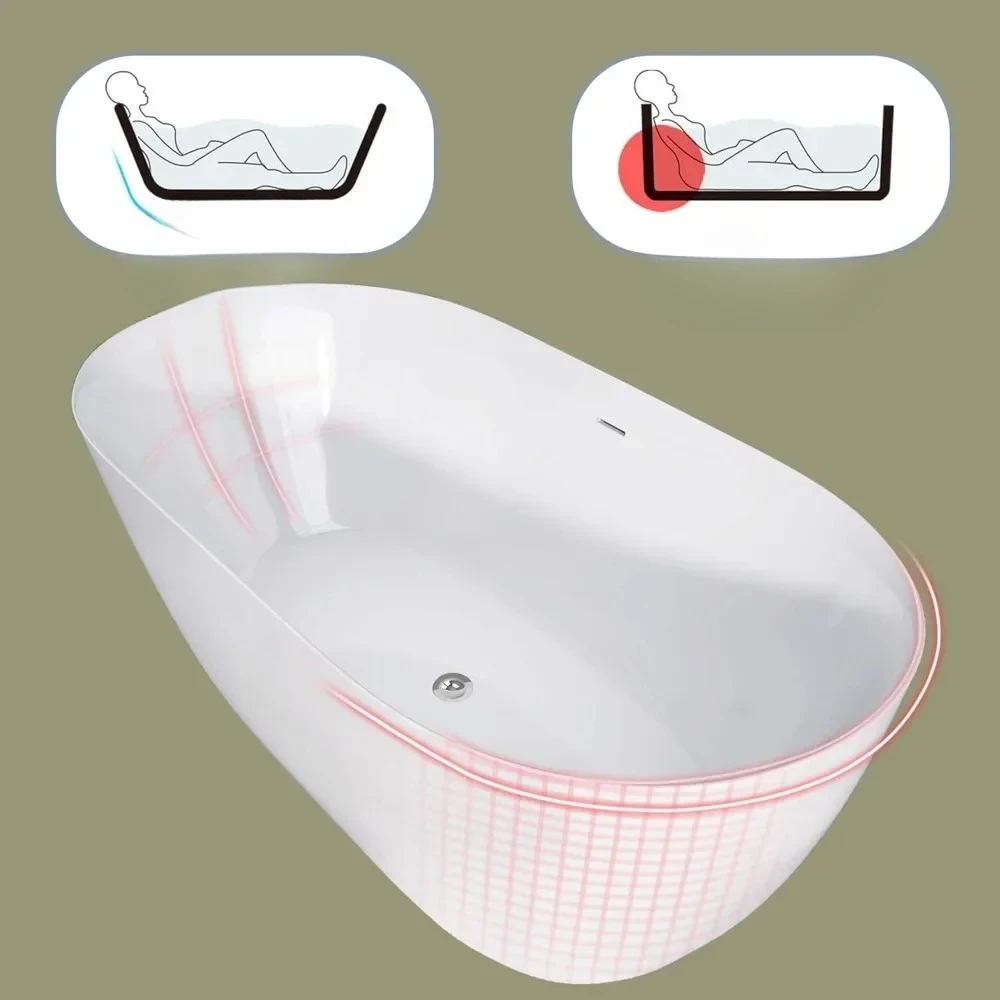 

Для отдельно стоящей ванны, ванны для ванной комнаты регулируемой формы со встроенным прорезями и выдвижным сливом, белые