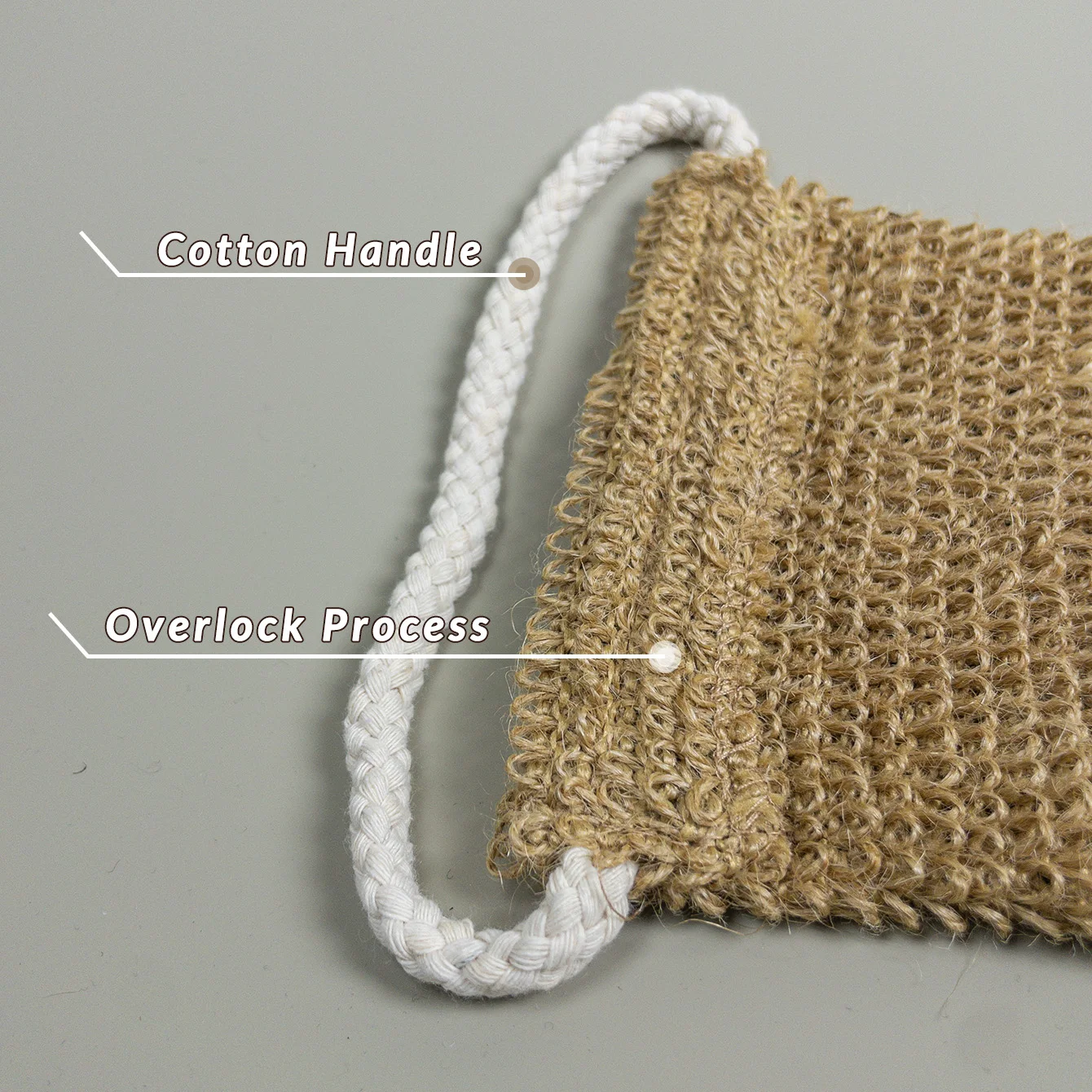 جهاز تنظيف الظهر لتقشير الجوت الطبيعي، قطعة واحدة من مقابض القطن الشديدة وحزام حمام قوي للتنظيف العميق #4