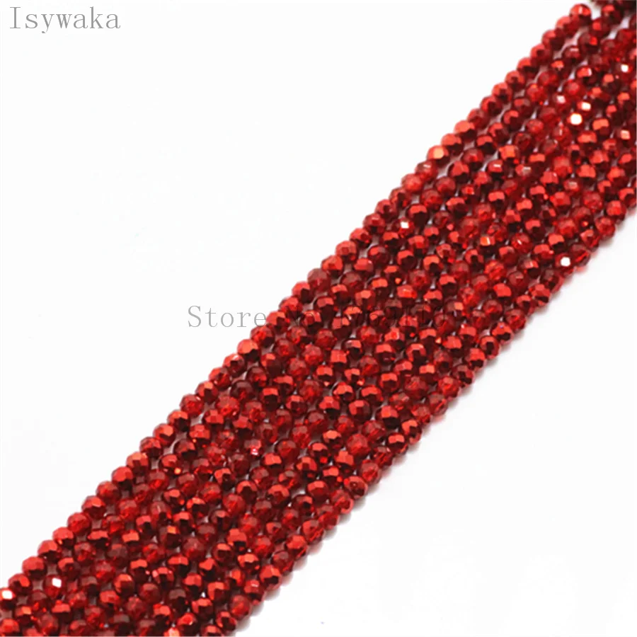 Isywaka Ran Red Color 170pcs 2mm Rondelle  Austria faceted Crystal Glass Beads Loose Spacer Round Beads for Jewelry Making