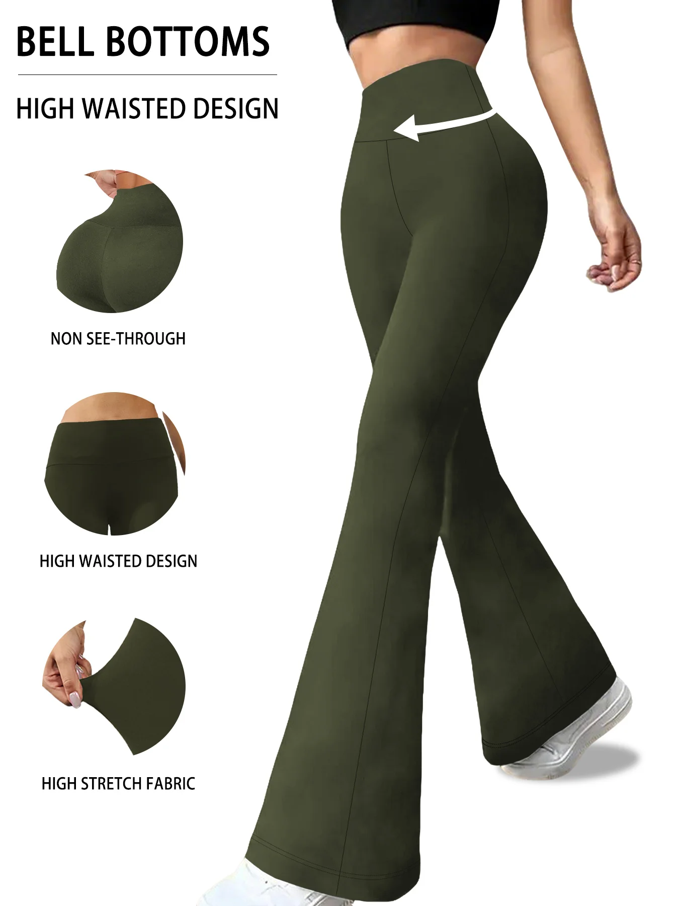 

Женские супермягкие расклешенные брюки больших размеров с высокой талией, леггинсы с контролем живота, мягкие расклешенные брюки для бега