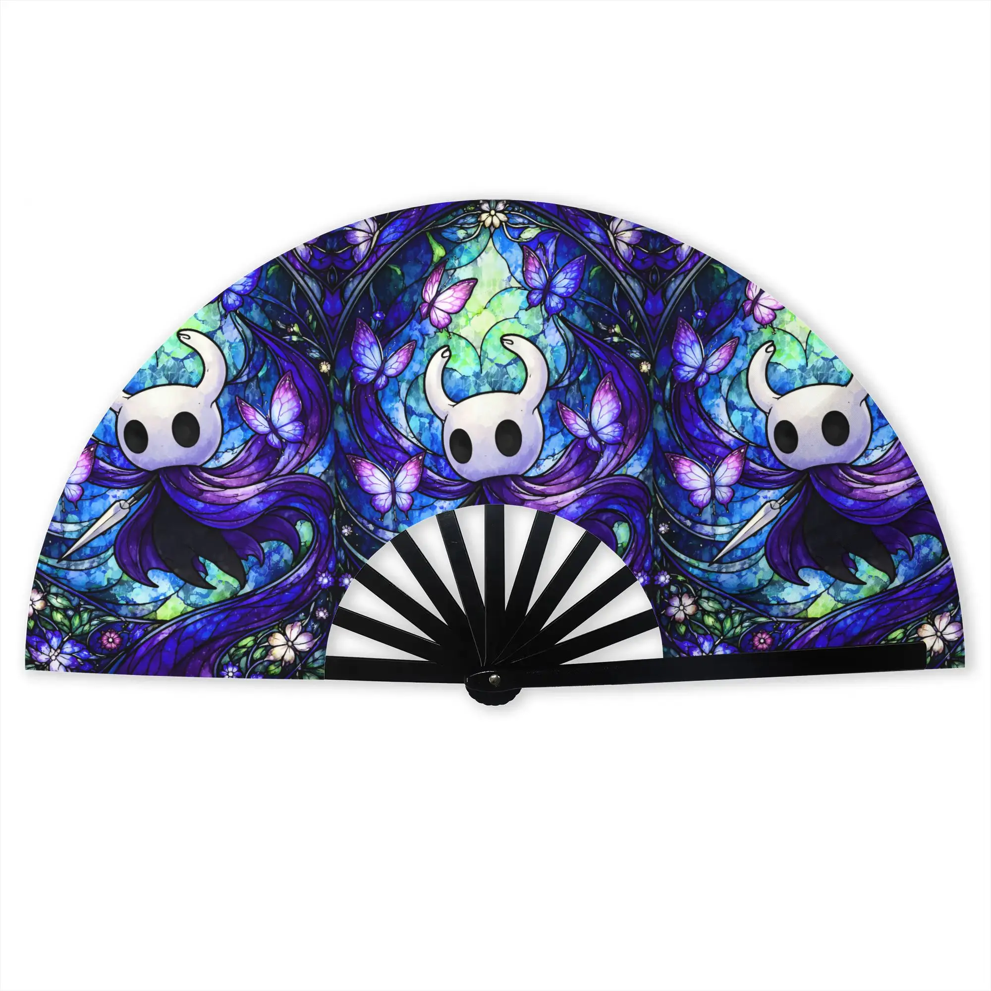 Customized S-Silksonges Cartoon Game Portable Pocket Fan Camping Movie Polyester Folding Fan Chinese Dance Handheld Cooling Fans