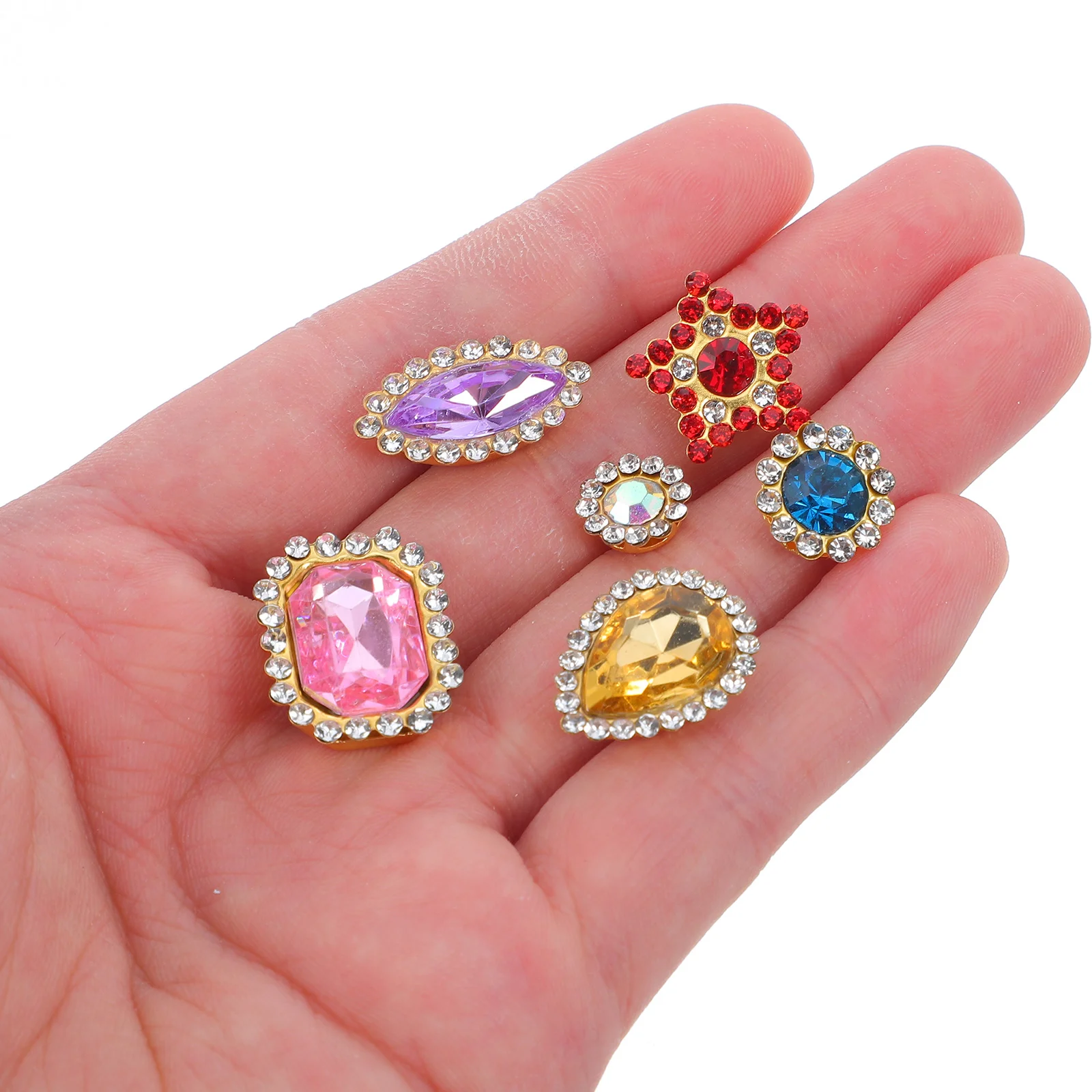 

50Pcs Sew on Rhinestones Flower Shaped Claw Crystal Buttons for Garment Dress Accessories and DIY Craft Rhinestone