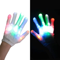 LED Gloves for Kids Teen and Adults Gifts LED Finger Gloves Finger Light Gloves Light Up Gloves for Halloween Chrismas Party