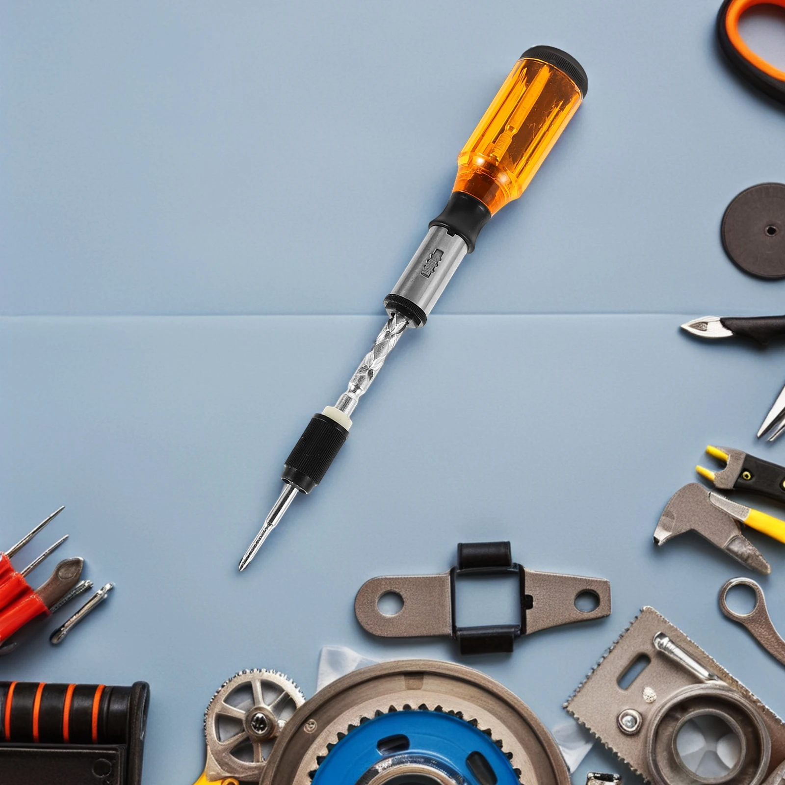 

Screwdriver Hand Pressing Rotating Tool Spiral Carbon Steel Push Pull Ratchet Adjustment Semiautomatic Function