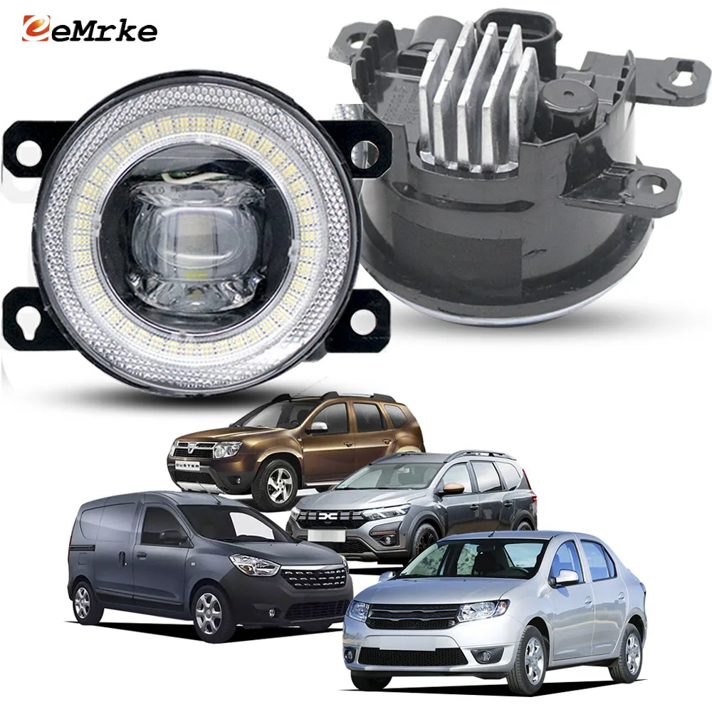 

LED DRL Light For Dacia Jogger Dokker Duster Lodgy Logan Sandero Fog Lamp + Angel Eye Ring Spotlight Driving Accessories