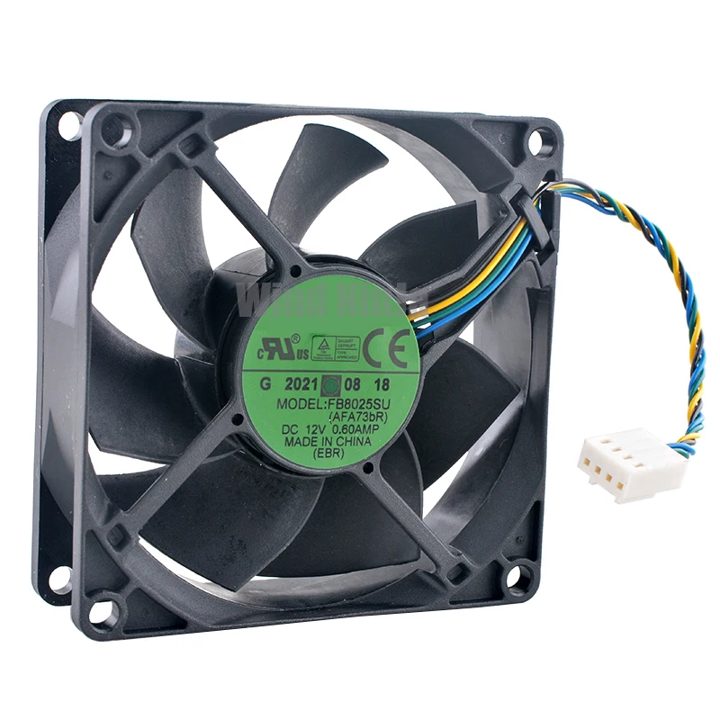 FB8025SU (AFA73bR) 8cm 80mm cooling fan 80x80x25mm DC12V 0.60A 4PIN 4500rpm High speed cooling fan for server chassis CPU