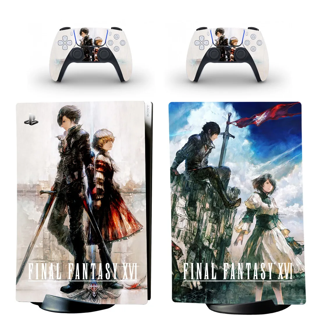 Final Fantasy 16 PS5 Digital Skin Sticker Decal Cover for Console and 2 Controllers Vinyl Skins