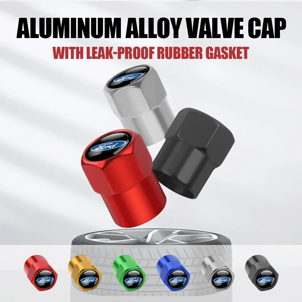 4Pcs Car Styling Metal Tire Valve Stem Caps For Ford Taurus Escape Kuga Explorer Focus Mk3 F150 Fiesta Mk7 Ranger Mondeo Mustang