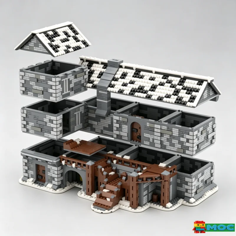 4142PCS Medieval Winter Castle MOC Model Custom Puzzle Educational Assembly Toy Birthday Christmas Gift For Collection Display 4