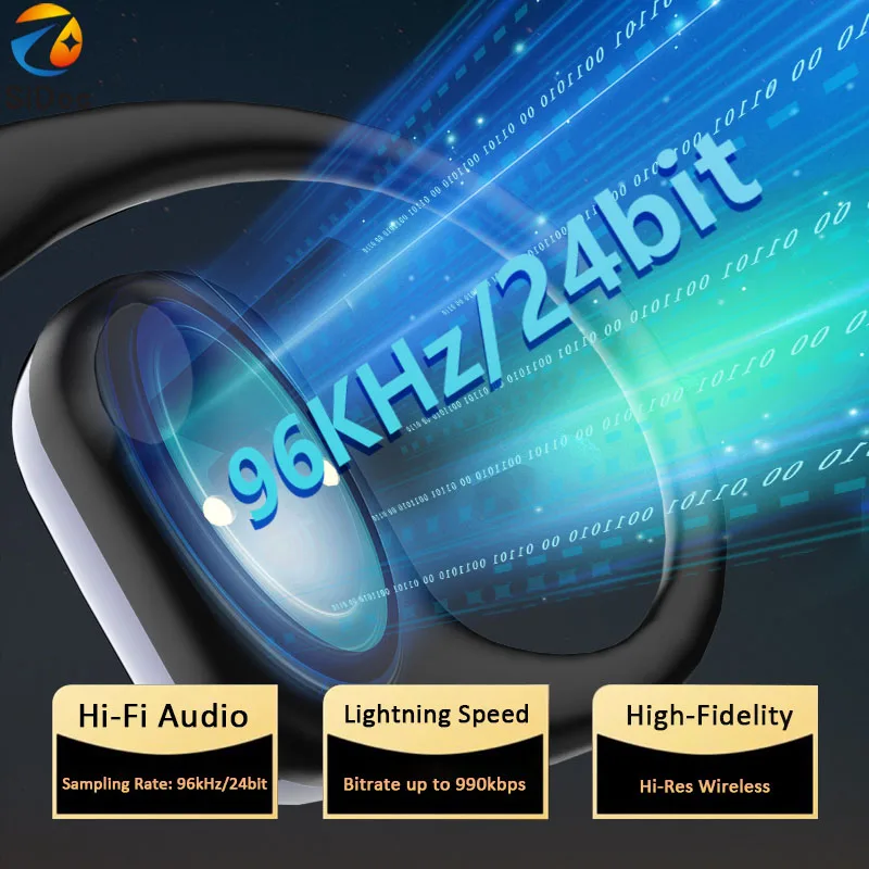 Auriculares inalámbricos con Bluetooth, cascos inteligentes ajustables con tacto para deportes, batería de larga duración, sin dolor, para Xiaomi y iPhone