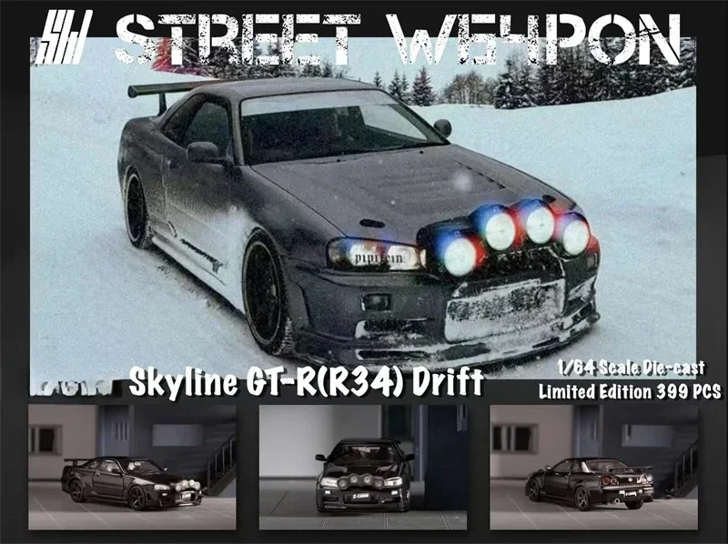 

SW 1:64 Skyline GTR R34 Drif Version Diecast Model Car