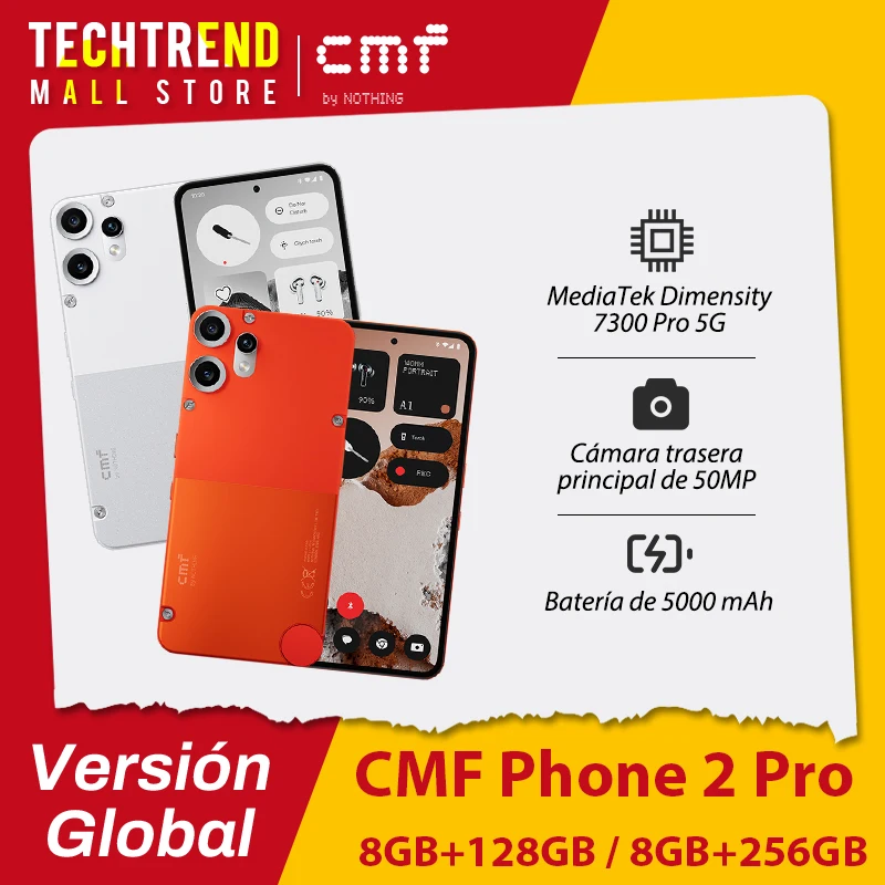 Tlphone CMF 2 Pro Version mondiale 6.77 AMOLED 120Hz MediaTek Dimensity 7300 Pro 5G 5000 mAh camra principale 50MP 33W