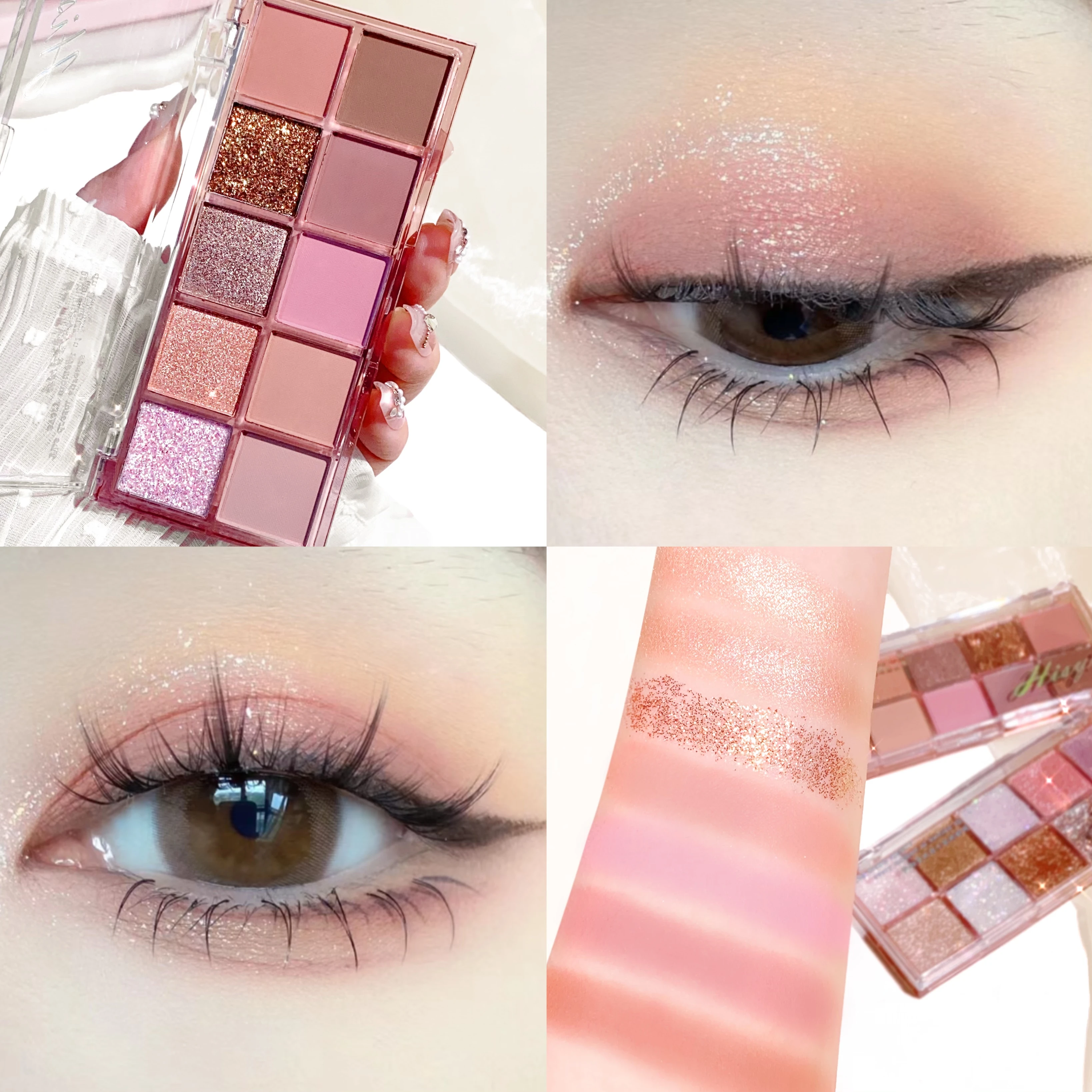 10-Color Eyeshadow Palette: Shimmer, Matte, and Fine Sparkle - Earth Tones and Taro Colors