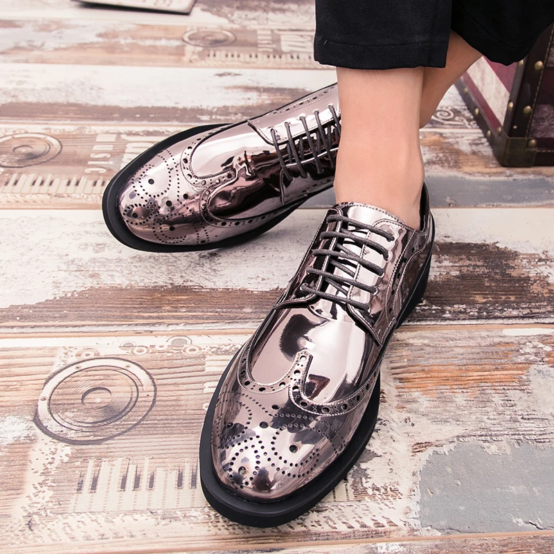 

Мужские туфли в стиле ретро с толстой подошвой из искусственной кожи, износостойкие, на шнуровке, деловые офисные кожаные туфли, мужские джентльменские лоферы для банкетов, размеры 38-46