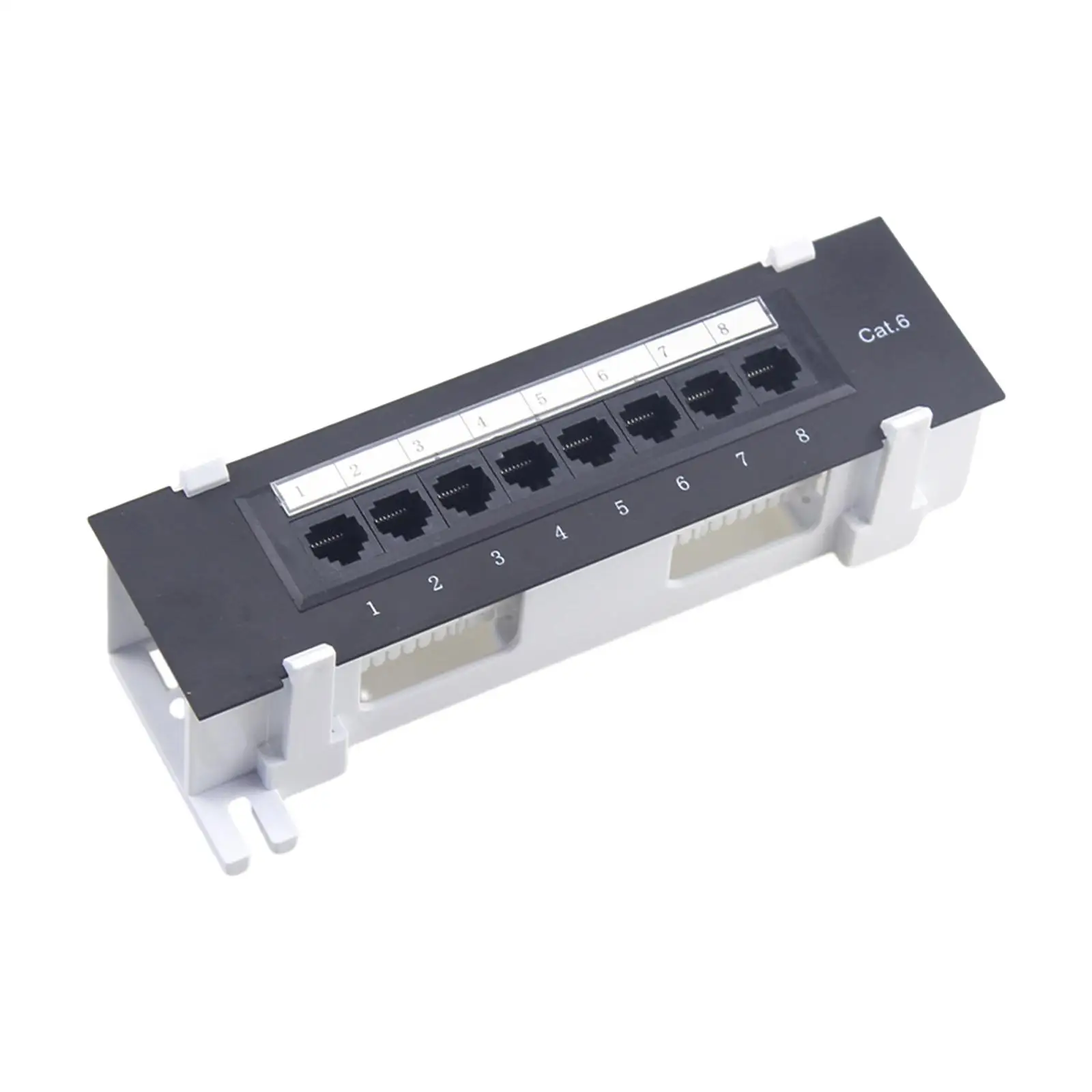 8 Port Shielded Patch Panel for Cat. 6 Versatile Data Center Plastic Wall Mount for Computer Home for Wiring Server Room Office